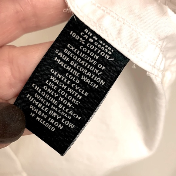 Ralph Lauren White Blouse Long Sleeve Embroidery front - Picture 7 of 15